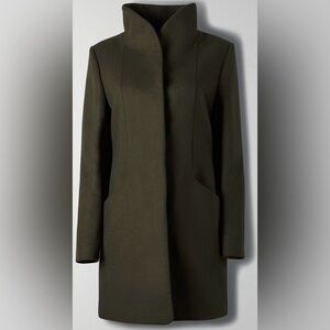 Aritzia Cocoon Coat Dark Olive Trench Coat